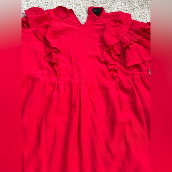 Who What Wear Red Flutter Sleeve Babydoll Red Dress - Picture 2 of 9